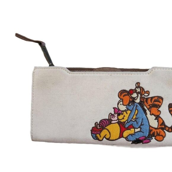 Disney Loungefly Winnie the Pooh Chenille Wallet Beige Canvas - Picture 1 of 15